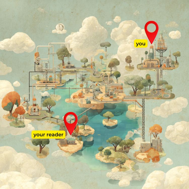 your starting point vs your reader's starting point &mdash; they need orientation